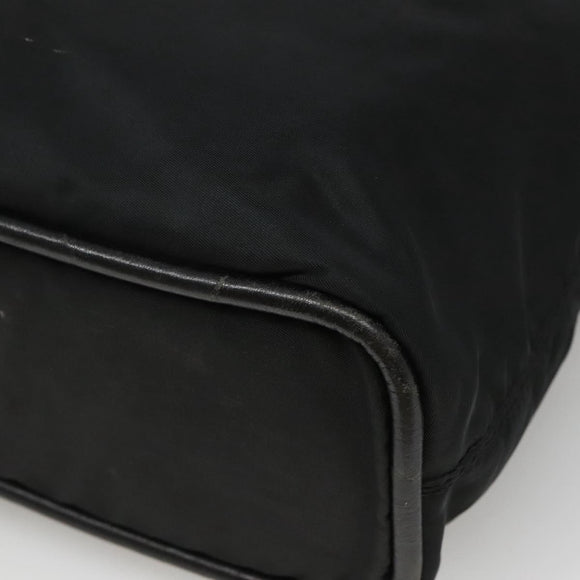 CELINE Shoulder Bag Nylon Black Gold Auth EC662