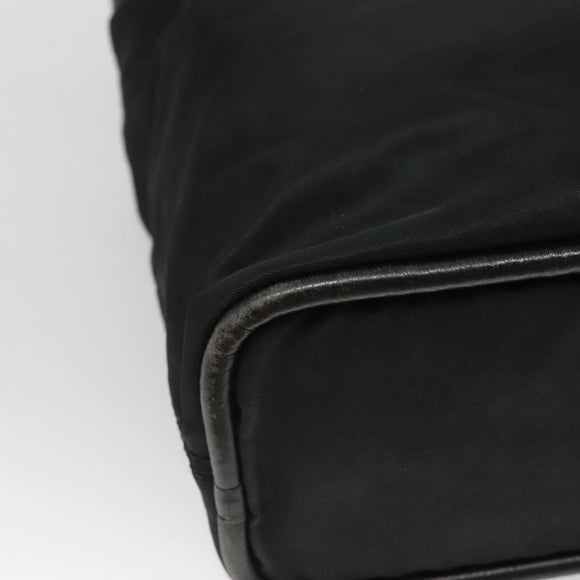 CELINE Shoulder Bag Nylon Black Gold Auth EC662