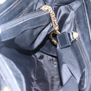 CELINE Shoulder Bag Nylon Black Gold Auth EC662-19