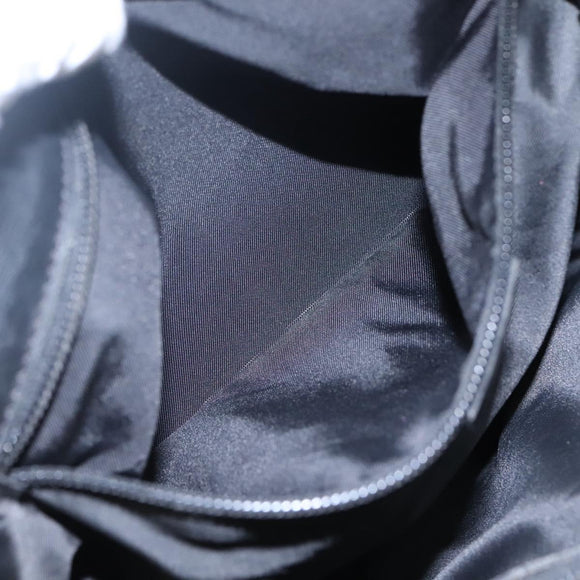 CELINE Shoulder Bag Nylon Black Gold Auth EC662