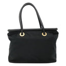CELINE Shoulder Bag Nylon Black Gold Auth EC662-2