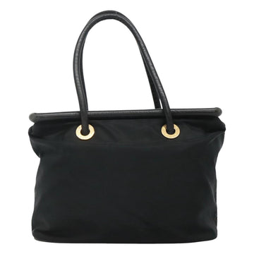 CELINE Shoulder Bag Nylon Black Gold Auth EC662 - 0