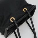 CELINE Shoulder Bag Nylon Black Gold Auth EC662-6