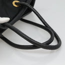 CELINE Shoulder Bag Nylon Black Gold Auth EC662-7
