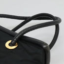 CELINE Shoulder Bag Nylon Black Gold Auth EC662-8