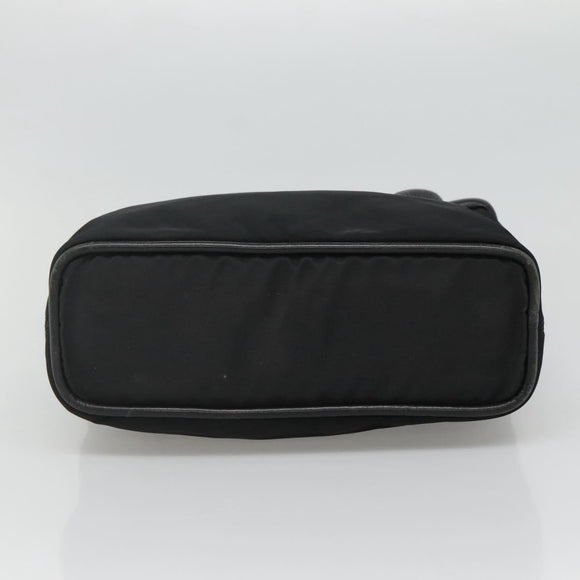 CELINE Shoulder Bag Nylon Black Gold Auth EC662