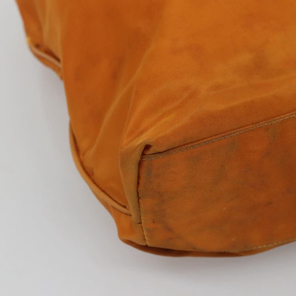 PRADA Shoulder Bag Nylon Orange Gold Auth EC663