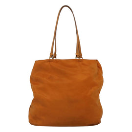 PRADA Shoulder Bag Nylon Orange Gold Auth EC663 - 0