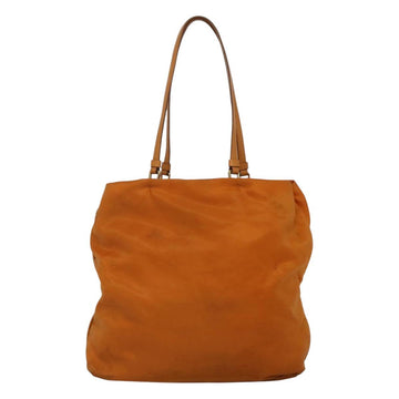 PRADA Shoulder Bag Nylon Orange Gold Auth EC663 - 0