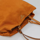 PRADA Shoulder Bag Nylon Orange Gold Auth EC663-6