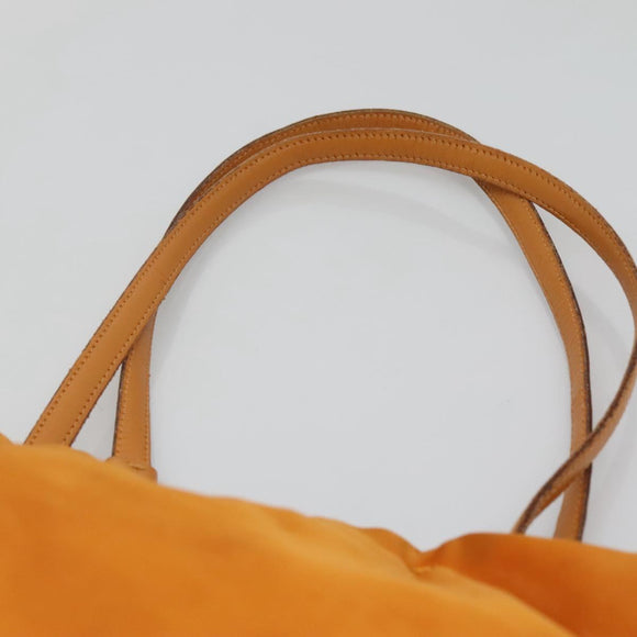 PRADA Shoulder Bag Nylon Orange Gold Auth EC663