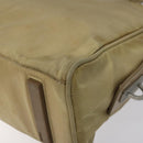 PRADA Hand Bag Nylon Beige Silver Auth EC680-16