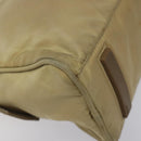 PRADA Hand Bag Nylon Beige Silver Auth EC680-17