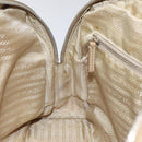 PRADA Hand Bag Nylon Beige Silver Auth EC680-22