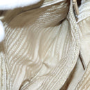 PRADA Hand Bag Nylon Beige Silver Auth EC680-23
