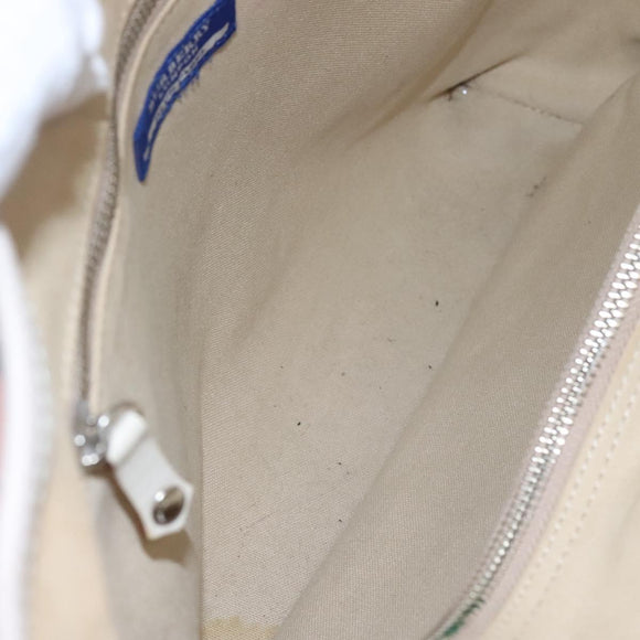 BURBERRY Nova Check Blue Label Tote Bag Nylon Pink White Silver Auth EC681