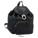 Salvatore Ferragamo Gancini Backpack Leather Black Silver Auth EC696-1