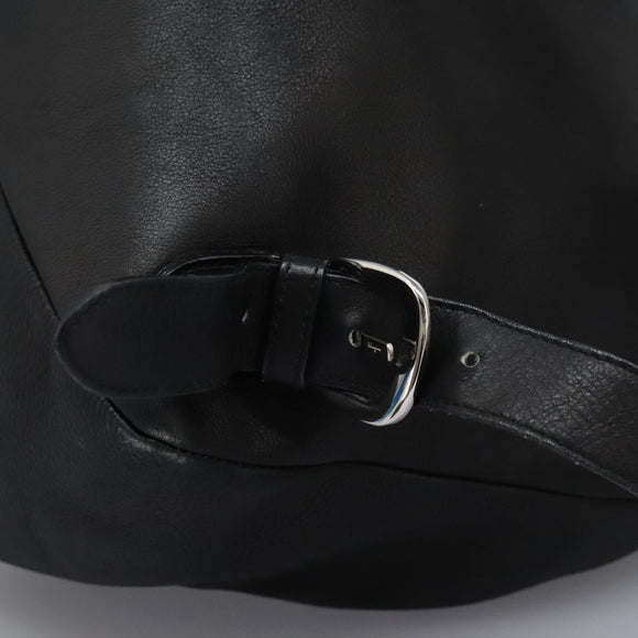 Salvatore Ferragamo Gancini Backpack Leather Black Silver Auth EC696