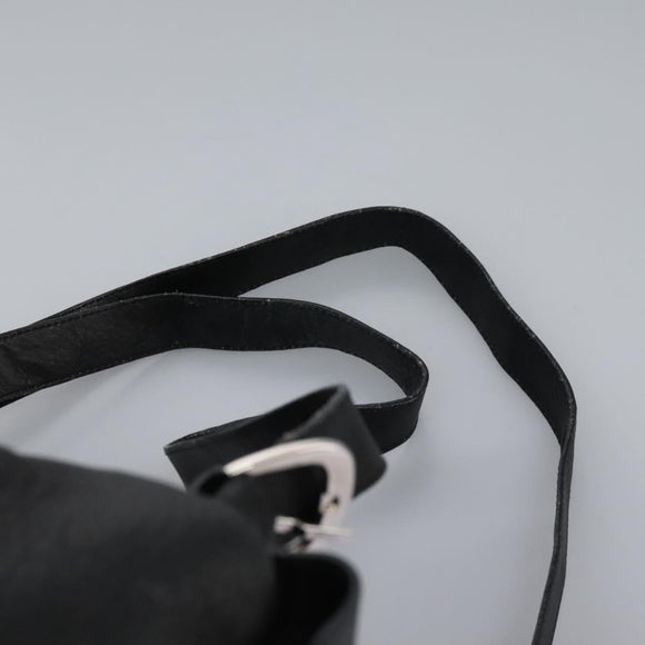 Salvatore Ferragamo Gancini Backpack Leather Black Silver Auth EC696