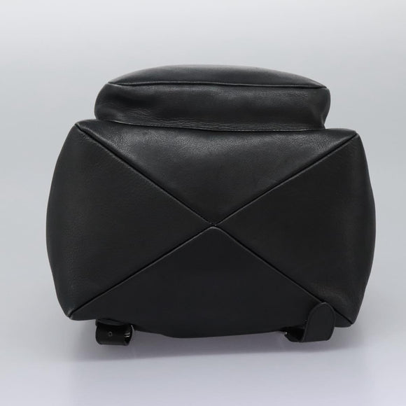 Salvatore Ferragamo Gancini Backpack Leather Black Silver Auth EC696