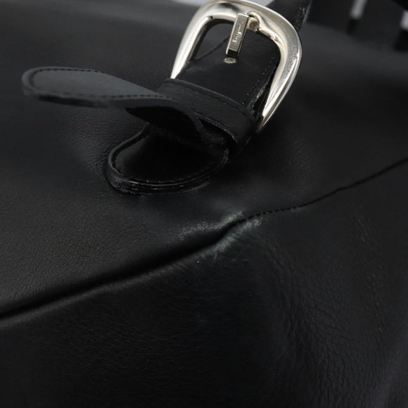 Salvatore Ferragamo Gancini Backpack Leather Black Silver Auth EC696