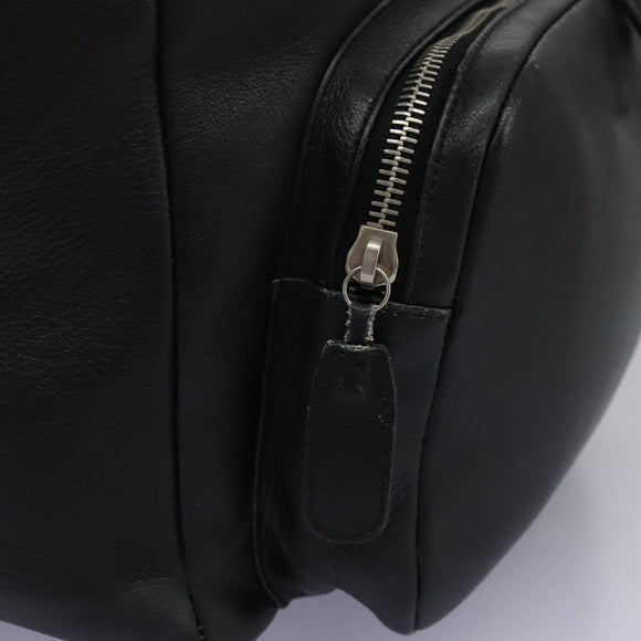 Salvatore Ferragamo Gancini Backpack Leather Black Silver Auth EC696