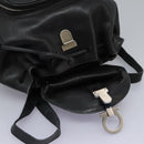 Salvatore Ferragamo Gancini Backpack Leather Black Silver Auth EC696-20