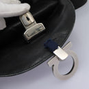 Salvatore Ferragamo Gancini Backpack Leather Black Silver Auth EC696-23