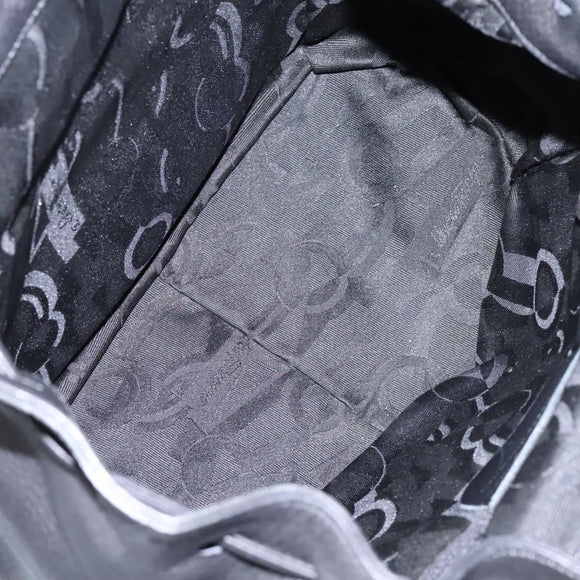 Salvatore Ferragamo Gancini Backpack Leather Black Silver Auth EC696