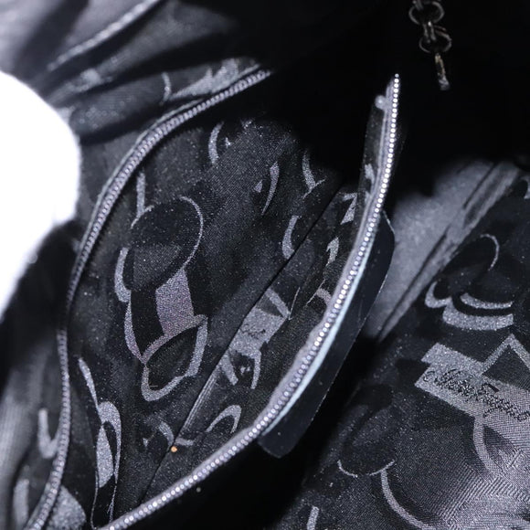 Salvatore Ferragamo Gancini Backpack Leather Black Silver Auth EC696