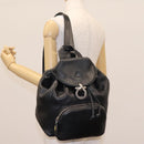 Salvatore Ferragamo Gancini Backpack Leather Black Silver Auth EC696-29