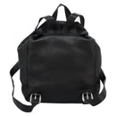 Salvatore Ferragamo Gancini Backpack Leather Black Silver Auth EC696-3