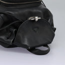 Salvatore Ferragamo Gancini Backpack Leather Black Silver Auth EC696-6