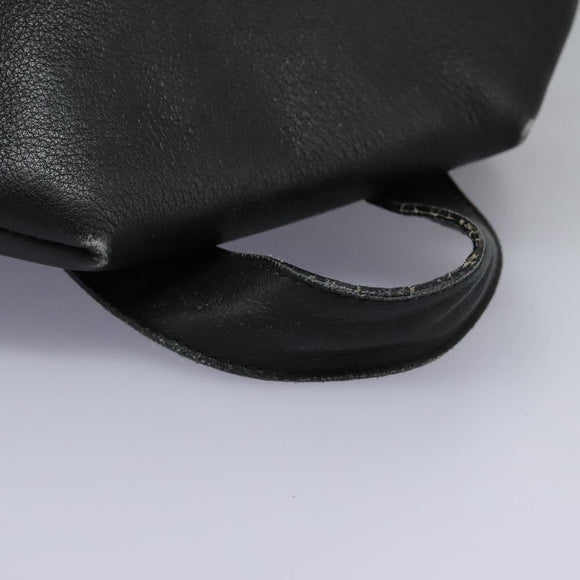 Salvatore Ferragamo Gancini Backpack Leather Black Silver Auth EC696