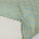 GUCCI GG Canvas Tote Bag Light Blue Gold 002 1098 Auth EC700-9