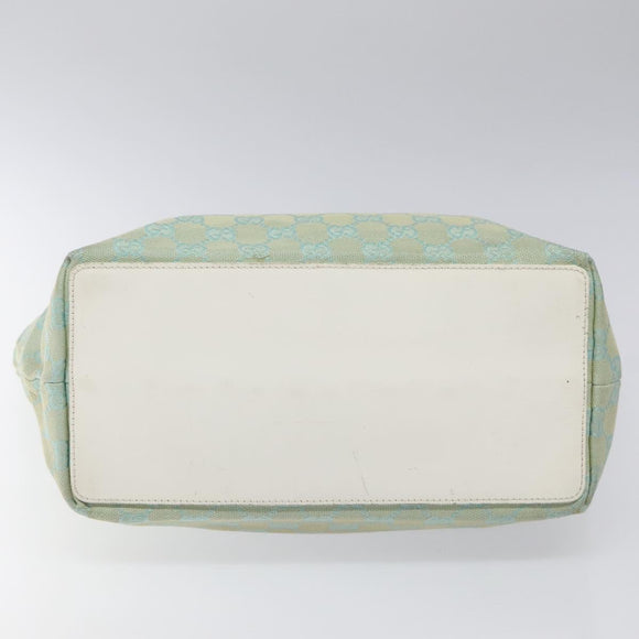 GUCCI GG Canvas Tote Bag Light Blue Gold 002 1098 Auth EC700