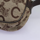 CELINE C Sulky Shoulder Bag Canvas Leather Beige Brown Auth EC715-16
