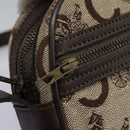 CELINE C Sulky Shoulder Bag Canvas Leather Beige Brown Auth EC715-17