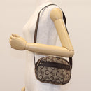 CELINE C Sulky Shoulder Bag Canvas Leather Beige Brown Auth EC715-22