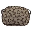 CELINE C Sulky Shoulder Bag Canvas Leather Beige Brown Auth EC715-2