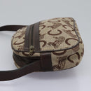 CELINE C Sulky Shoulder Bag Canvas Leather Beige Brown Auth EC715-3