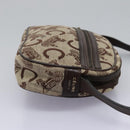 CELINE C Sulky Shoulder Bag Canvas Leather Beige Brown Auth EC715-4