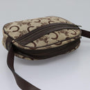 CELINE C Sulky Shoulder Bag Canvas Leather Beige Brown Auth EC715-6