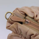 PRADA Hand Bag Nylon Leather 2way Pink Gold Auth EC720-10