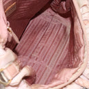 PRADA Hand Bag Nylon Leather 2way Pink Gold Auth EC720-17