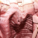 PRADA Hand Bag Nylon Leather 2way Pink Gold Auth EC720-20