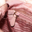 PRADA Hand Bag Nylon Leather 2way Pink Gold Auth EC720-21