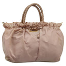 PRADA Hand Bag Nylon Leather 2way Pink Gold Auth EC720-13