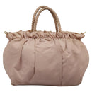 PRADA Hand Bag Nylon Leather 2way Pink Gold Auth EC720-2