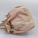 PRADA Hand Bag Nylon Leather 2way Pink Gold Auth EC720-4